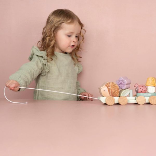 LD7335 Fairy Garden 07 Дрвен воз сложувалка - Fairy Garden, Little Dutch - дете со играчката
